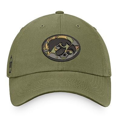 Men's Top of the World Olive Iowa Hawkeyes OHT Military Appreciation Unit Adjustable Hat