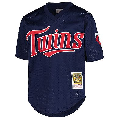 Youth Mitchell & Ness David Ortiz Navy Minnesota Twins Cooperstown Collection Mesh Batting Practice Jersey