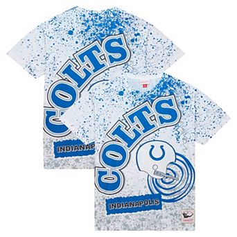 Men's Mitchell & Ness White Indianapolis Colts Team Burst Sublimated T-Shirt