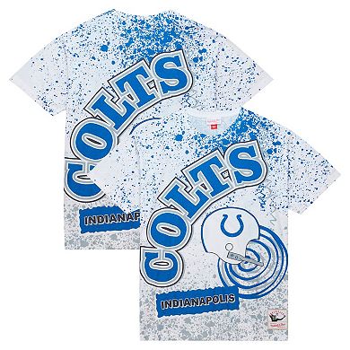 Men's Mitchell & Ness White Indianapolis Colts Team Burst Sublimated T-Shirt