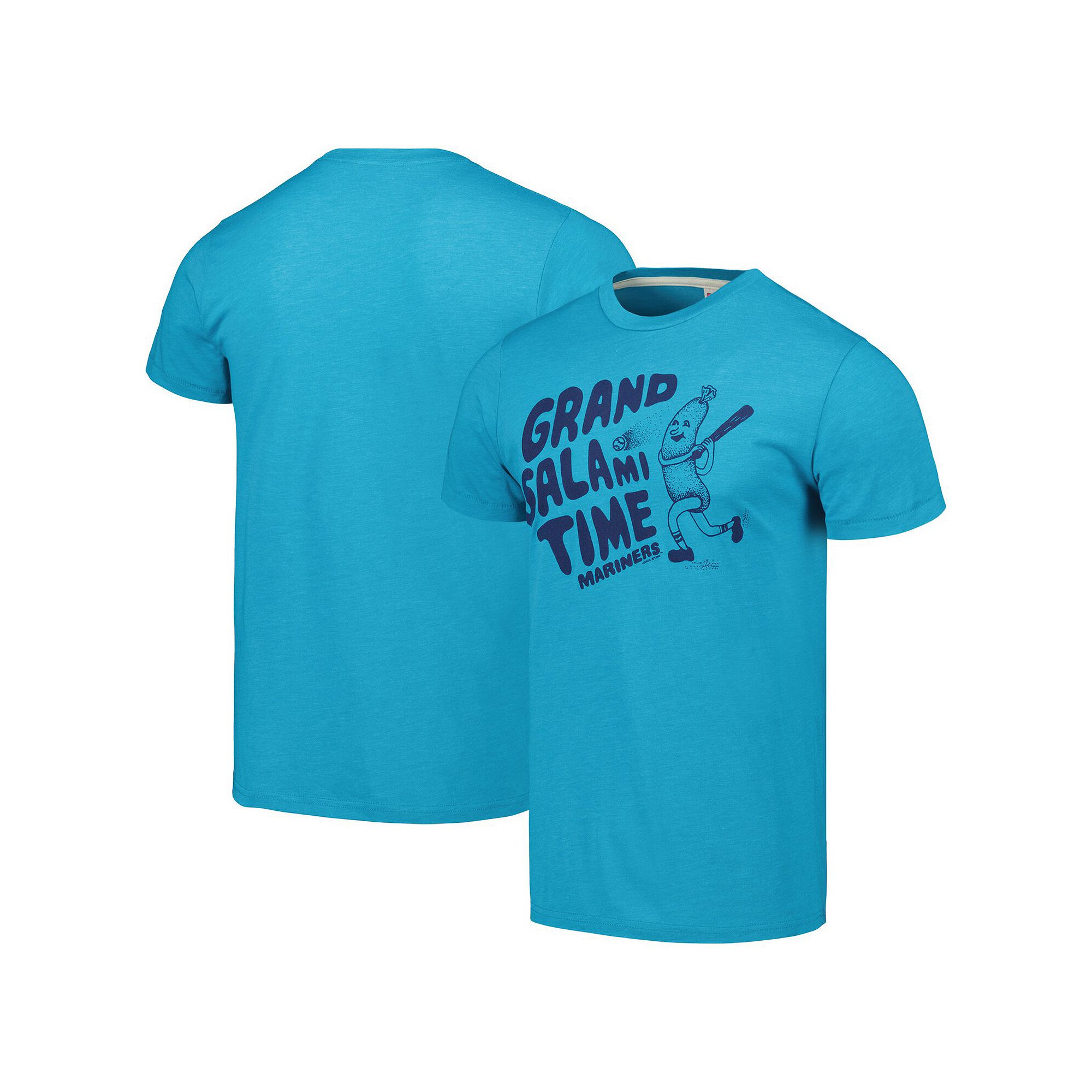 Mens Homage  Aqua Seattle Mariners Grand Salami Time Hyper Local Tri-Blend