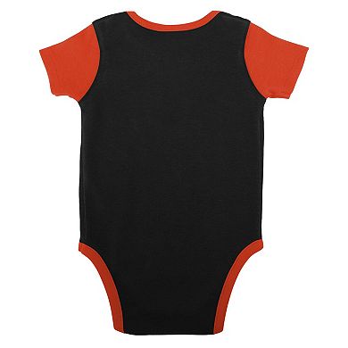 Newborn & Infant Black/Orange Cincinnati Bengals Home Field Advantage Three-Piece Bodysuit, Bib & Booties Set