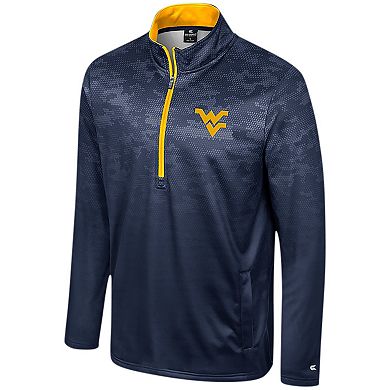Men's Colosseum Navy West Virginia Mountaineers The Machine Half-Zip Jacket