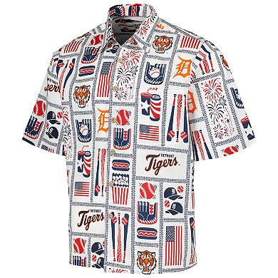 Men's Reyn Spooner White Detroit Tigers Americana Button-Up Shirt