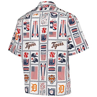 Men's Reyn Spooner White Detroit Tigers Americana Button-Up Shirt