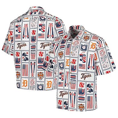 Men's Reyn Spooner White Detroit Tigers Americana Button-Up Shirt