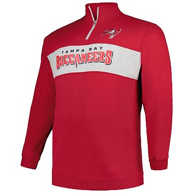 Men's Profile Red Tampa Bay Buccaneers Big & Tall Fleece Quarter-Zip Jacket