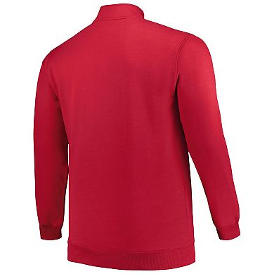 Men's Profile Red Tampa Bay Buccaneers Big & Tall Fleece Quarter-Zip Jacket