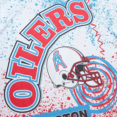 Men's Mitchell & Ness White Houston Oilers Team Burst Sublimated T-Shirt
