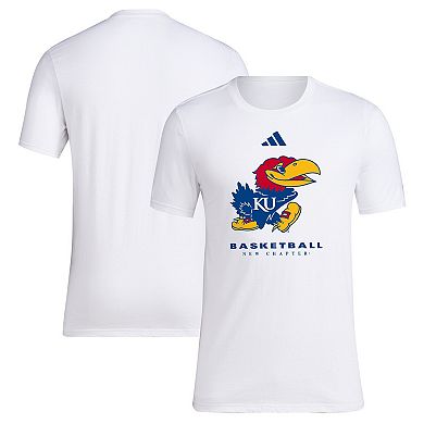 adidas  White Kansas Jayhawks 2023 On Court Bench Fresh T-Shirt