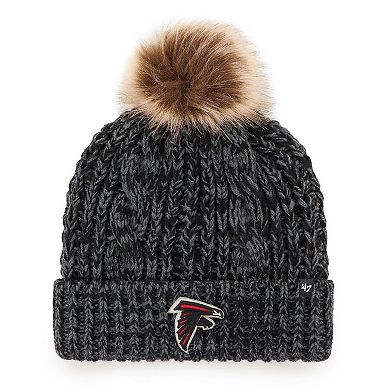 Women's '47 Black Atlanta Falcons Logo Meeko Cuffed Knit Hat with Pom
