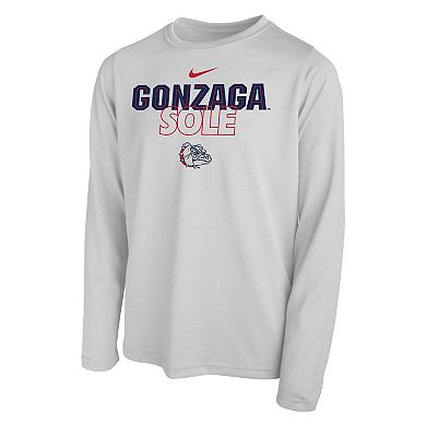 Youth Nike White Gonzaga Bulldogs 2023 On Court Sole Bench T-Shirt