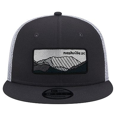 Men's New Era Black/White Nashville SC Outdoor Trucker 9FIFTY Snapback Hat