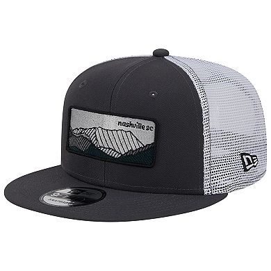 Men's New Era Black/White Nashville SC Outdoor Trucker 9FIFTY Snapback Hat
