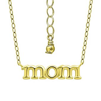 Aleure Precioso Sterling Silver Polished "Mom" Necklace