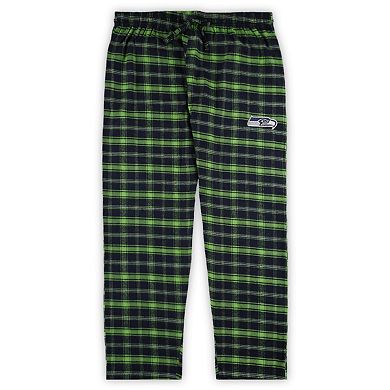 Women's Concepts Sport Navy Seattle Seahawks Plus Size Badge T-Shirt & Flannel Pants Sleep Set
