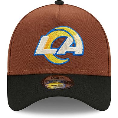 Men's New Era Brown/Black Los Angeles Rams Harvest A-Frame Super Bowl LVI 9FORTY Adjustable Hat