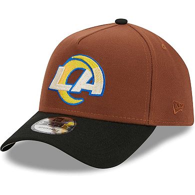 Men's New Era Brown/Black Los Angeles Rams Harvest A-Frame Super Bowl LVI 9FORTY Adjustable Hat