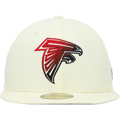 Men's New Era Cream Atlanta Falcons Chrome Color Dim 59FIFTY Fitted Hat