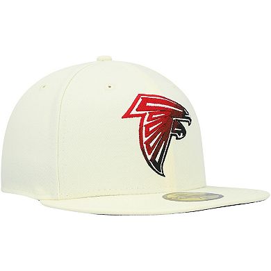 Men's New Era Cream Atlanta Falcons Chrome Color Dim 59FIFTY Fitted Hat