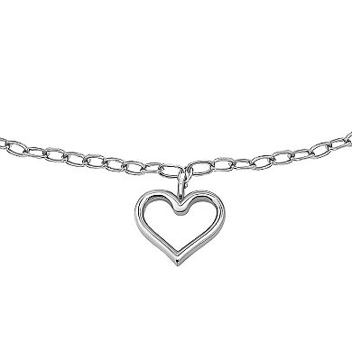 Aleure Precioso 18K Gold Plated Open Heart Charm Anklet