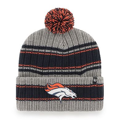 Men's '47  Graphite Denver Broncos Rexford Cuffed Knit Hat with Pom