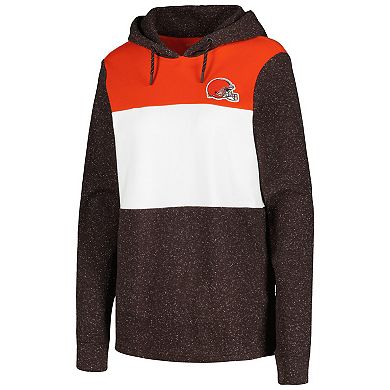 Women's Antigua Brown Cleveland Browns Wicket Pullover Hoodie