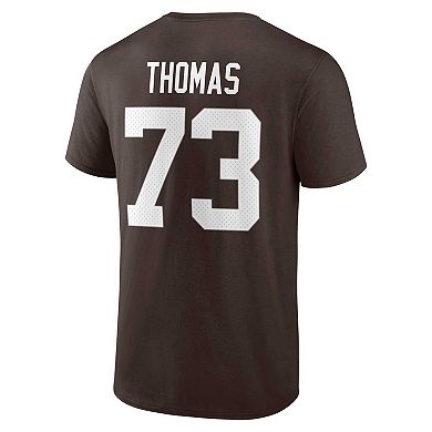 Men's Fanatics Branded Joe Thomas Brown Cleveland Browns Retired Player Icon Name & Number T-Shirt