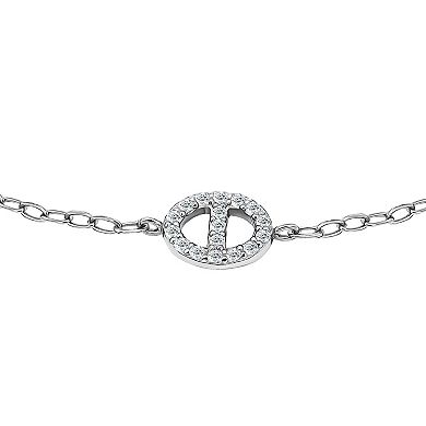 Aleure Precioso 18K Gold Plated Pave Cubic Zirconia Double Link Charm Anklet