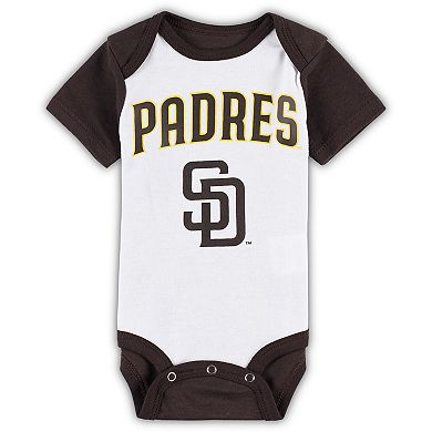 Newborn & Infant White/Heather Gray San Diego Padres Little Slugger Two-Pack Bodysuit Set