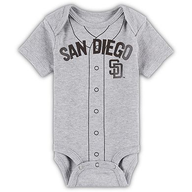 Newborn & Infant White/Heather Gray San Diego Padres Little Slugger Two ...