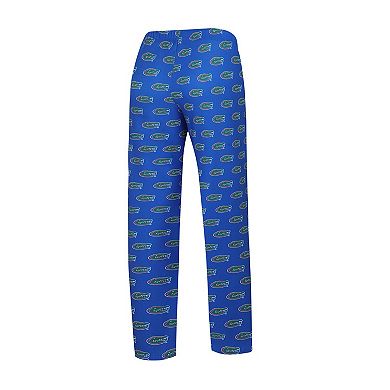 Women's Concepts Sport White/Royal Florida Gators Long Sleeve V-Neck T-Shirt & Gauge Pants Sleep Set