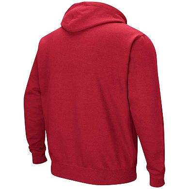 Men's Colosseum Cardinal Arkansas Razorbacks Double Arch Pullover Hoodie