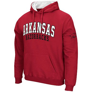 Men's Colosseum Cardinal Arkansas Razorbacks Double Arch Pullover Hoodie