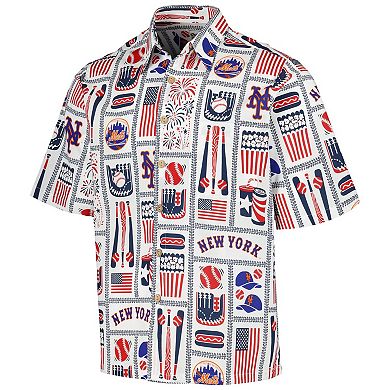 Men's Reyn Spooner White New York Mets Americana Button-Up Shirt