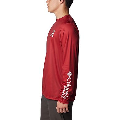Men's Columbia Crimson Alabama Crimson Tide Terminal Shot Omni-Shade Long Sleeve T-Shirt
