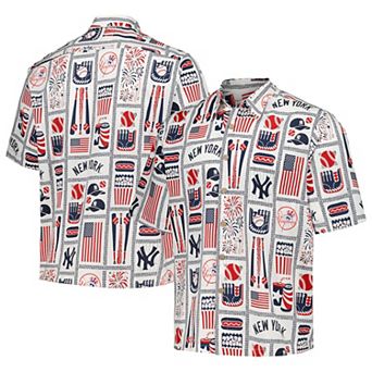 Men's Reyn Spooner White New York Yankees Americana Button-Up Shirt