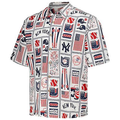 Men's Reyn Spooner White New York Yankees Americana Button-Up Shirt