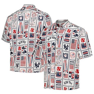 Men's Reyn Spooner White New York Yankees Americana Button-Up Shirt