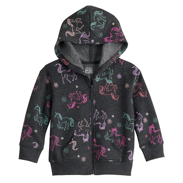 Girls 4 12 Jumping Beans Fleece Zip Up Hoodie