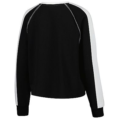 Women's Gameday Couture Black Florida State Seminoles Blindside Raglan Cropped Pullover Sweatshirt