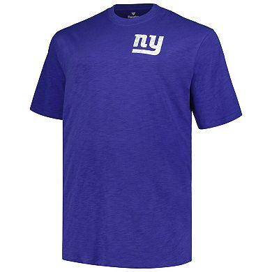 Men's Profile Royal New York Giants Big & Tall Two-Hit Throwback T-Shirt