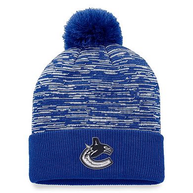 Men's Fanatics Branded Blue Vancouver Canucks Defender Cuffed Knit Hat with Pom