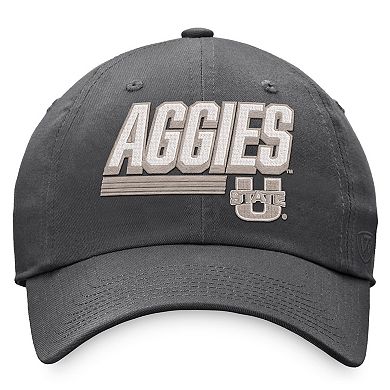 Men's Top of the World Charcoal Utah State Aggies Slice Adjustable Hat
