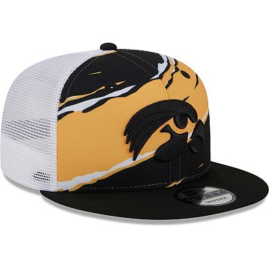 Men's New Era Black Iowa Hawkeyes Tear Trucker 9FIFTY Snapback Hat