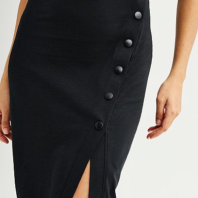 Women's Grey State Snap-Front Midi Dress