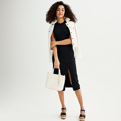 Women's Grey State Snap-Front Midi Dress