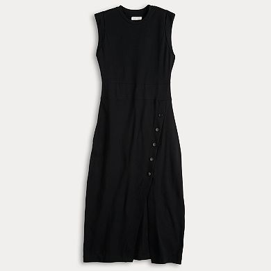 Women's Grey State Snap-Front Midi Dress