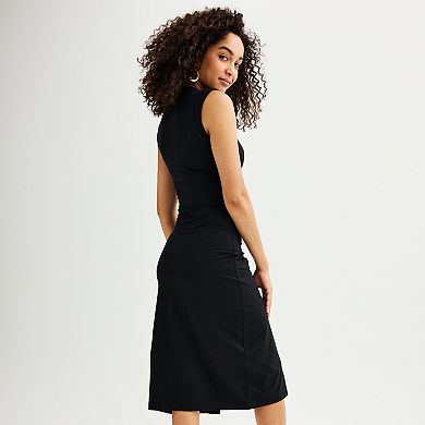 Women's Grey State Snap-Front Midi Dress
