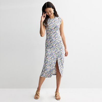 new look grey floral dress new style bow high-end rabbit print dress – remulia